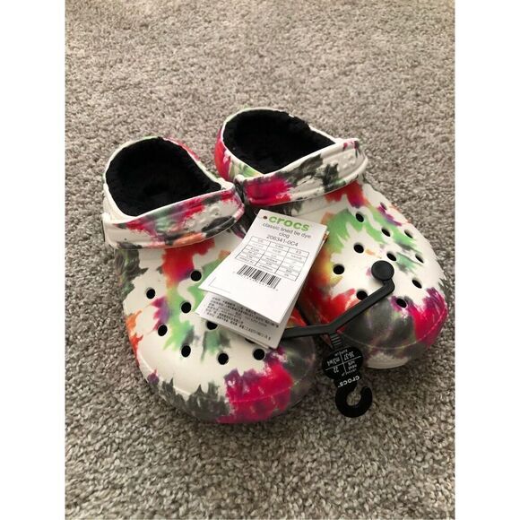 Crocs Classic Lined Tie Dye Clog Men’s Size 4/ Women’s Size 6 - Picture 1 of 5